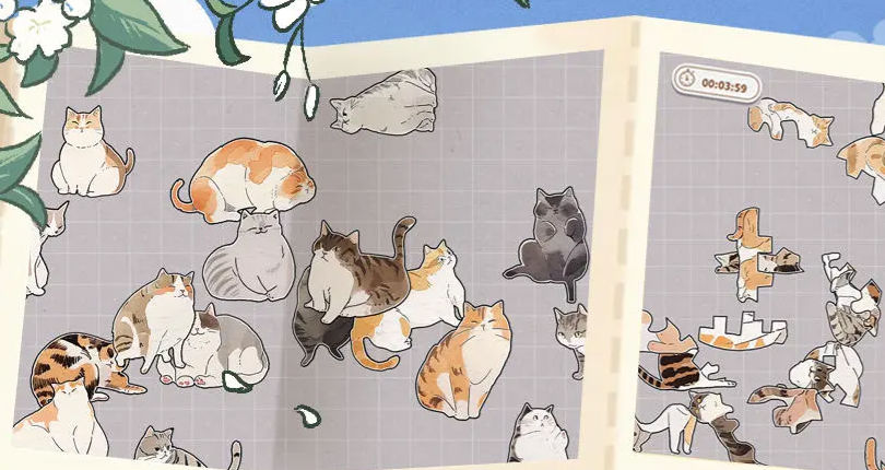 挤在一起的猫猫无限体力