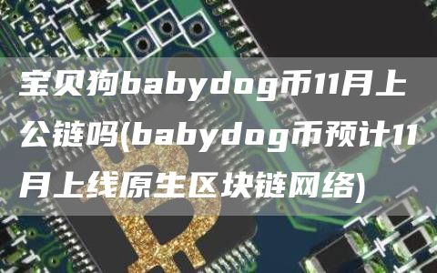 宝贝狗babydog币11月上公链吗 - babydog币预计11月上线原生区块链网络