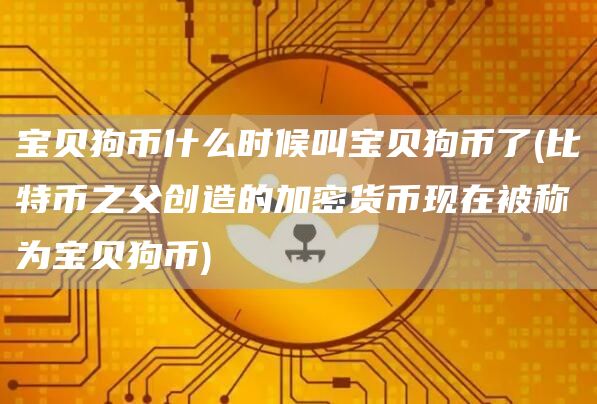 宝贝狗币什么时候叫宝贝狗币了 - 比特币之父创造的加密货币现在被称为宝贝狗币