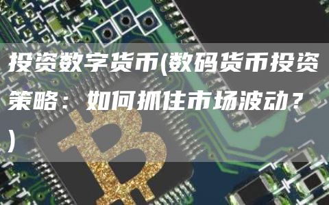 投资数字货币 - 数码货币投资策略：如何抓住市场波动？